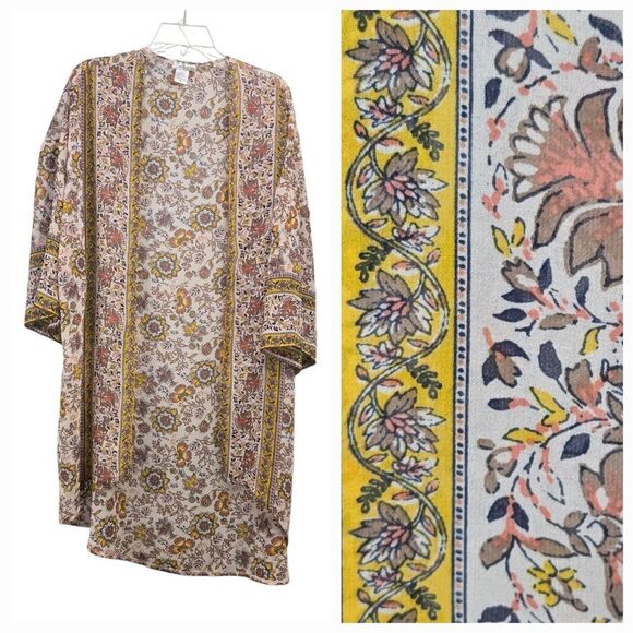 Wild Moss Women's Floral Print Sheer Kimono Boot Barn Western Wear Cardigan Wrap - Picture 1 of 10